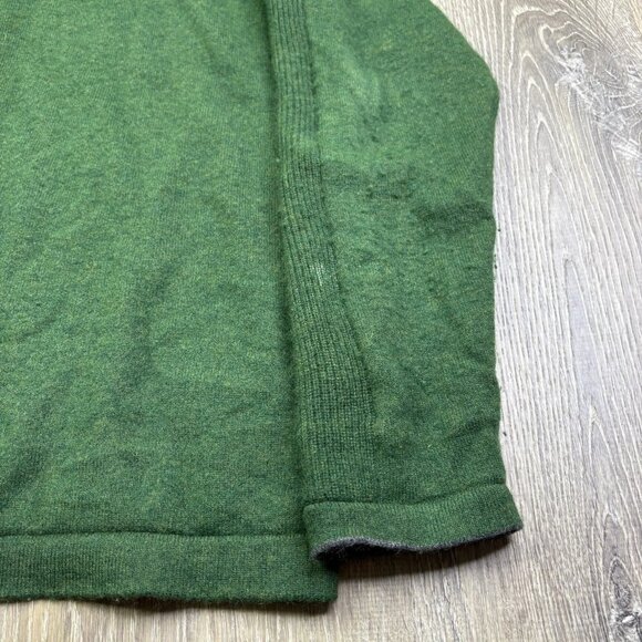 Kinross Men's Green Cashmere 1/4 Soft Knit Mock Neck Long Sleeve Sweater 2XL - Picture 6 of 10
